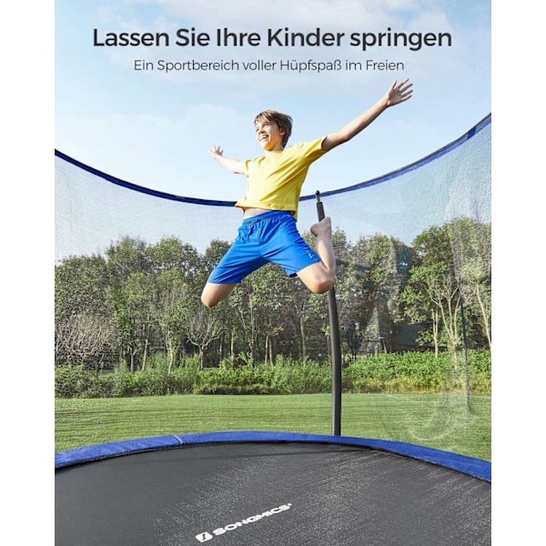 Rootz studsmatta - Studsutrustning - Familjekul - Galvaniserat stål - 150 kg Lastkapacitet - 76 cm höjd - 64 fjädrar - 2,4 m x 2,4 m