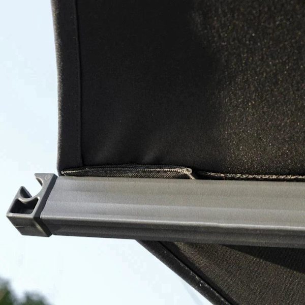 Rootz Parasol - Cantilever Parasol - Cantilever Paraply - Med 360° rotation - Cross Stand - Mørkegrå - 300L x 300W x 250H cm