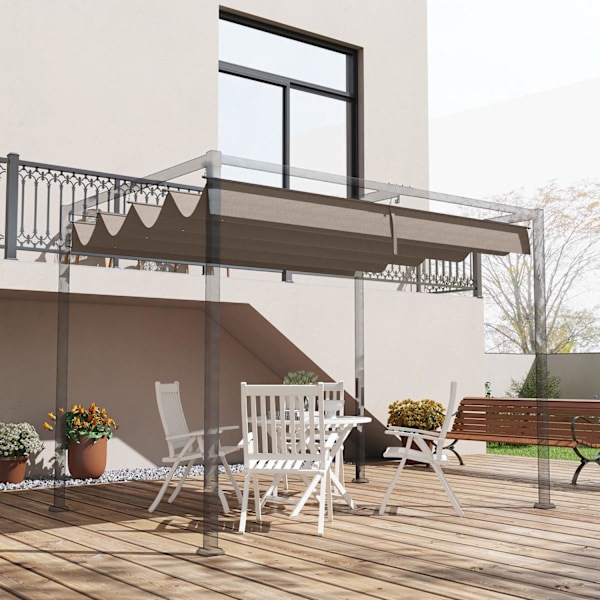 Rootz Pavilion Ersättningstak - Pergola Canopy - UV -skydd - Lätt montering - Polyestertyg - 286 cm x 245 cm