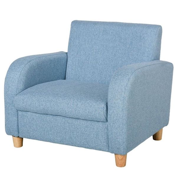 Rootz Barnsoffa - Barnfåtölj - Sittdynor för barn - Blå - 49x45x44,5 cm