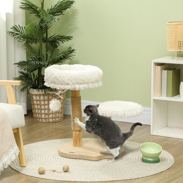 Rootz 24 "Cat Tree - Cat Tower - Scratching Post - Blød vaskbar seng - 50 cm x 47 cm x 61,5 cm for katte op til 5 kg