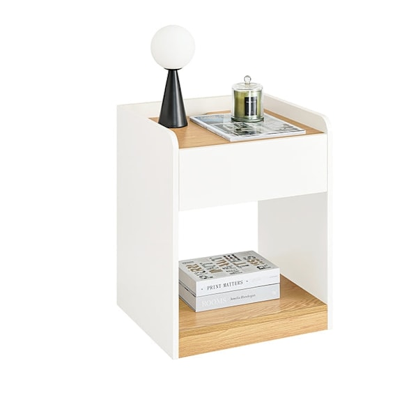 Rootz Bedside Pöytä - Yöpöytä - Makuuhuoneen järjestäjä - Parantaa yksityisyyttä - 45x55x40cm - PB ja MDF -materiaali - Kätevä latausominaisuus
