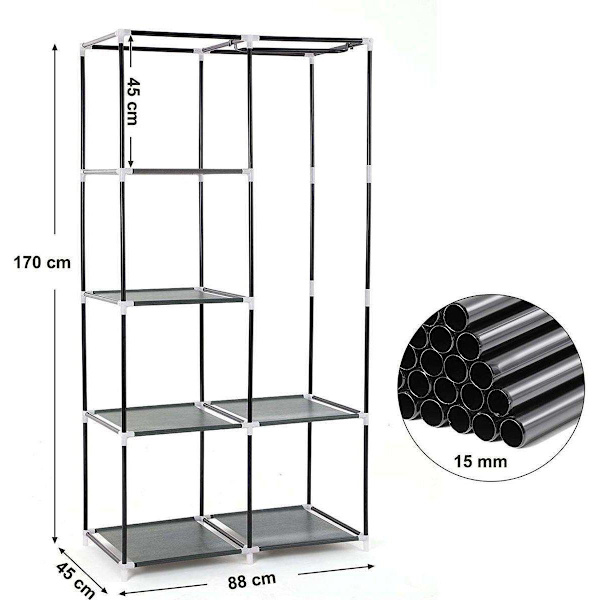 Rootz Garderobe - Sammenfoldelige Garderobeskabe - Garderobe Sammenfoldelig Grå