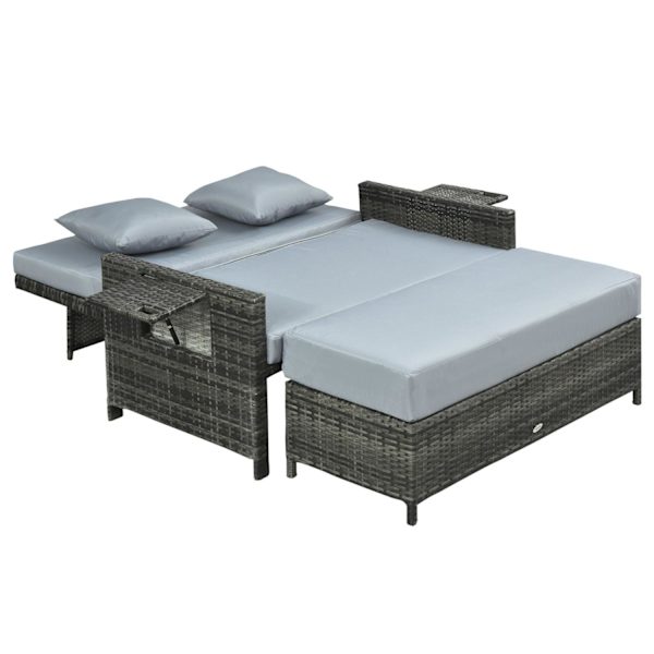 Rootz Lounge Sohva 2-istuttava - Harmaa - Pe, metalli, polyesteri - cm x 50,59 cm x 36,61 cm