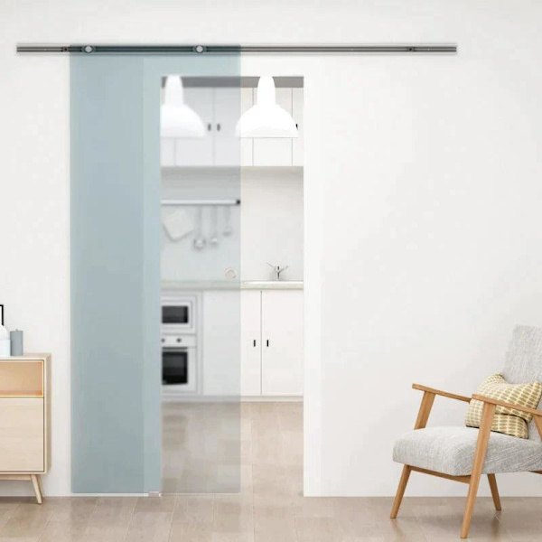 Rootz skjutdörr i glas - skjutdörr - glasdörr - frostad glasdörr - 775 X 2050 mm