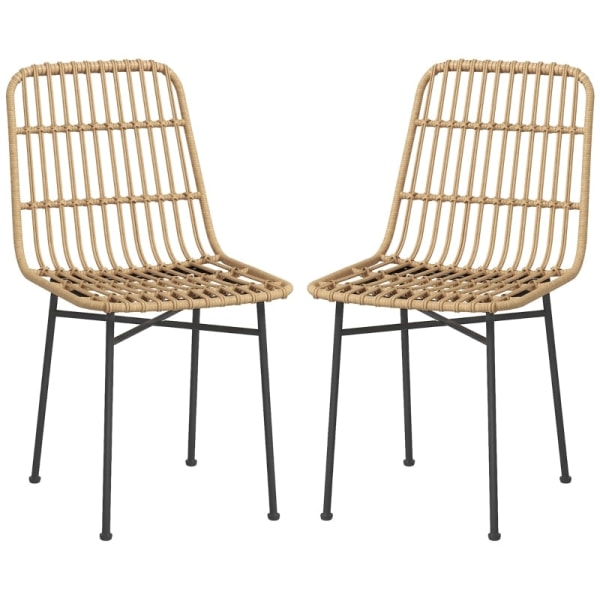 Rootz Matstolsset - Köksstol - Boho Style - Hållbar konstruktion - Golvskydd - Mångsidig design - 45cm x 57cm x 83cm - Naturlig + Svart