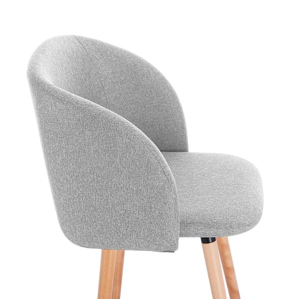 Rootz matstolsset - Sittensemble - Köksstolar - Middagspallar - Komfortstolar - Linnekudde sittplatser - Måltidsbänkar - Ljusgrå - 45x46cm Sitsstorlek