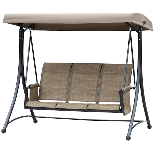 Rootz 3 -sits Swing Bench - Garden Swing - Patio Swing - Soltaket skydd - 196 cm x 128 cm x 172 cm