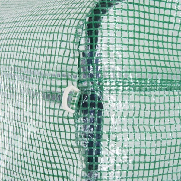Rootz Folie Växthus - Walk-in - Guy Ropes - Mesh Fönster - Metallram - Alvaniserat stål - PE Plast - Grön - 3,97L x 3W x 2H m