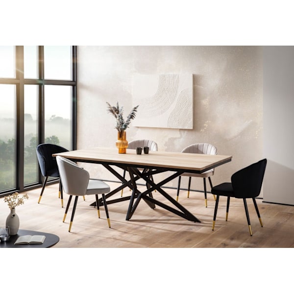 Rootz Industrial Dining Table - Massivt bord - Rektangulärt träbord - Unik design - 200 cm x 100 cm x 77 cm