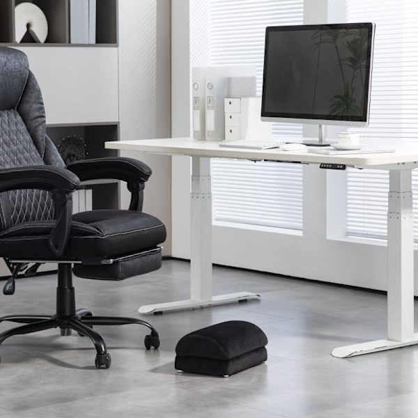 Rootz Fodstøtte - Skrivebordsfodskammel - Ergonomisk fodstøtte - Fløjlsstof - Knæpude - 32 cm x 22 cm x 15 cm