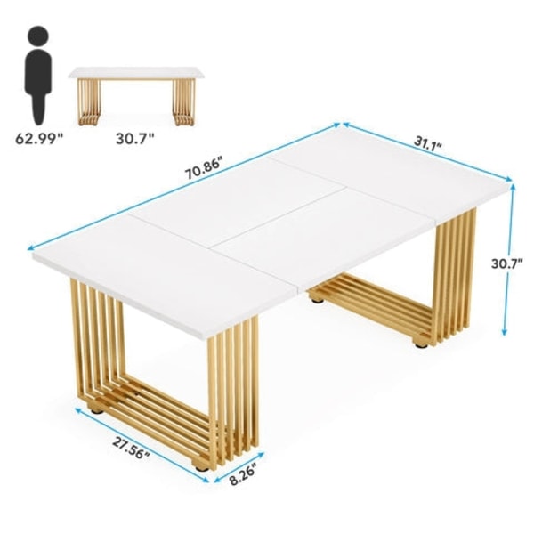 Rootz Elegant Kontorbord - Executive Bord - Studiebord - Rummeligt og robust - 180 cm Bredde x 79 cm Dybde x 78 cm Højde