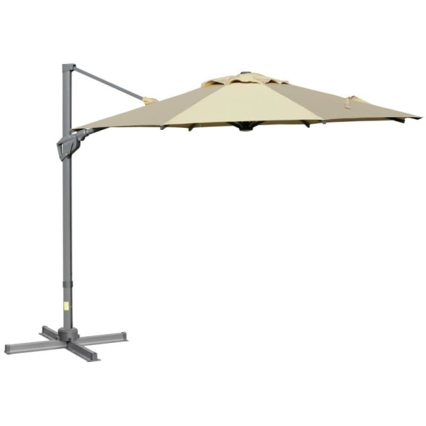 Rootz Cantilever Paraply - Parasol Cantilever - Parasol - Paraply - Solbeskyttelse - 360° Rotation - Khaki - 298L x 298W x 269H cm