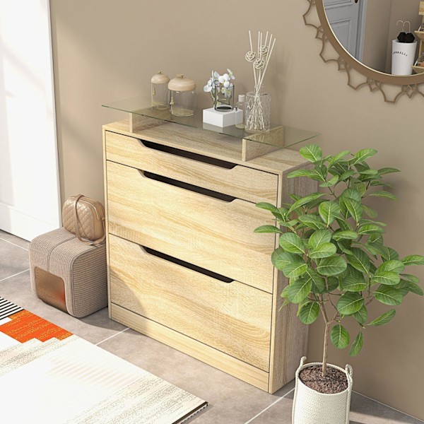 Rootz Shoe Cabinet - Storage Unit - Entryway Organizer - Justerbar design - 89L x 23W x 96H cm