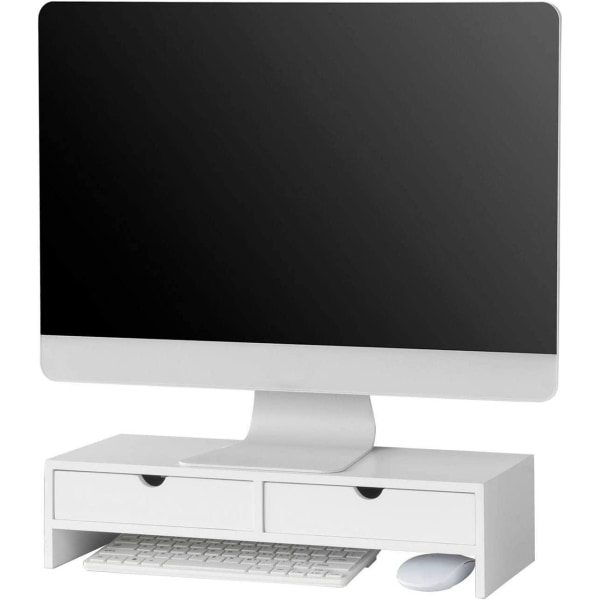 Rootz Monitor Stand Computer Screen- Monitor Stand Monitor- Riser Desk Organizer med 2 skuffer