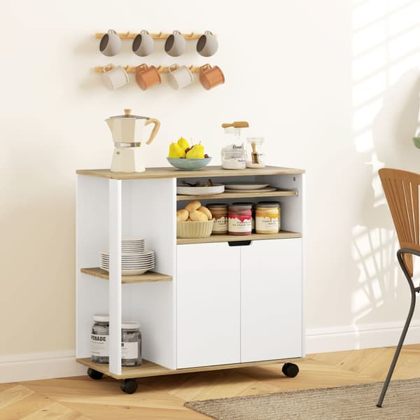 Rootz Rolling Kitchen Trolley - Mobile Cart - Kitchen Island ...