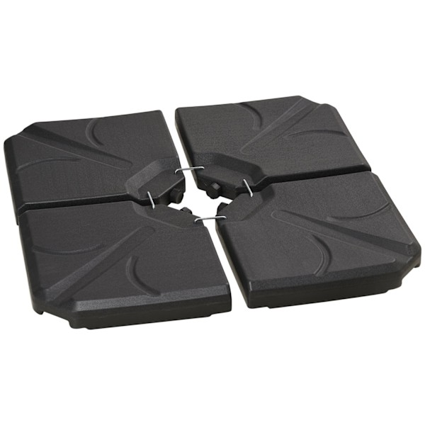 Rootz Parasol -jalustan pohjapainot - täyteainetta HDPE -muovi - sateenvarjopainot - turvallinen parasoli koko päivän - 103x103x8,3 cm - musta