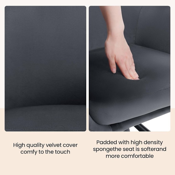 Rootz kääntyvä ruokatuoli - Moderni - Sametti - Pehmeä vaahtomuovipehmuste - 57cm x 79cm x 62cm - 360° Kääntö - Ergonominen muotoilu