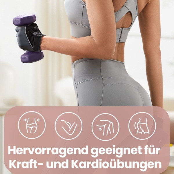 Rootz Dumbell Set - Gratis vikter - Träningsvikter - Neoprenbeläggning - 13,5 cm x 6,5 cm - Perfekt för styrketräning och träningspass