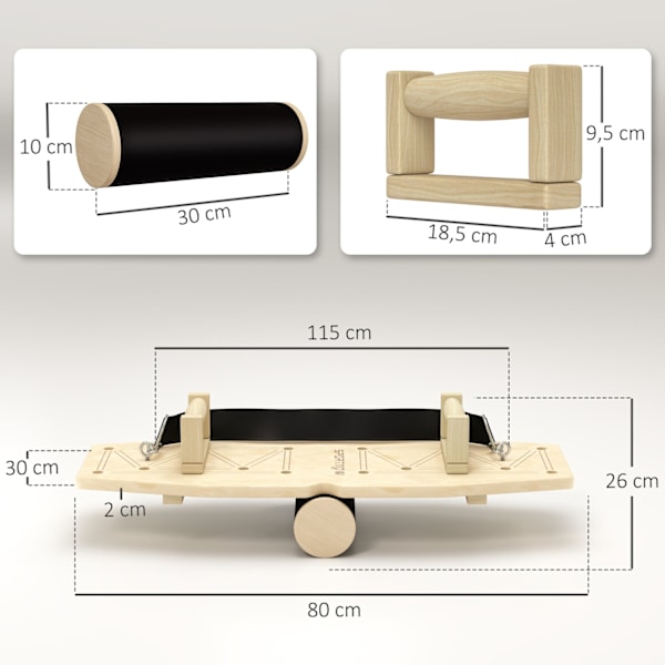Rootz Push Up Bars Set - Push -Up Bars - Training Board - Förbättra fitness - 80 cm x 30 cm x 26 cm