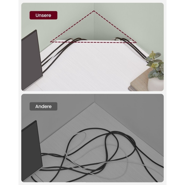 Rootz computerbord - Kontorbord - Studiebord - Spånplade og stål - Rummelig arbejdsflade - Robust konstruktion - Nem montering - Ahornhvid - 138cm x 1