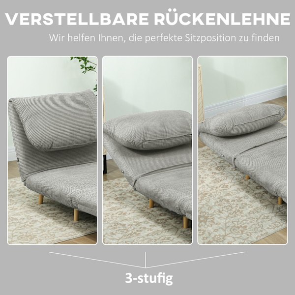 Rootz 2 -i -1 søvn lænestol gæst seng - hvilestol - foldning sofa - justerbar nakkestøtte - pladsbesparelse - 82 cm x 89 cm x 83 cm grå