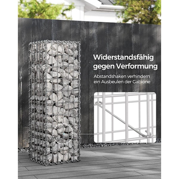 Rootz Gabion Baskets Set - Silver Mesh Gabions - Galvaniserat stål - Landscaping Solution - 100cm x 30cm x 30cm