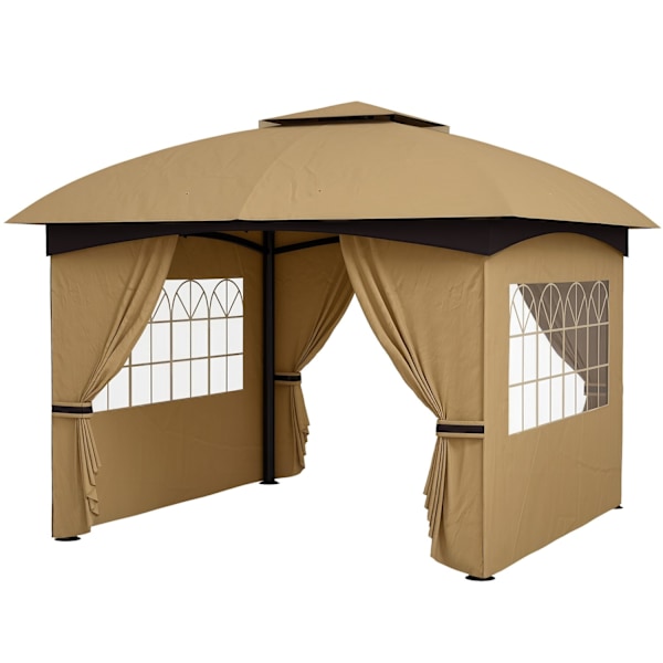 Rootz Garden Gazebo 3.4x3.4m - öltält - utomhusskydd - UV -skydd - Stålram - 335L x 335W x 285H cm