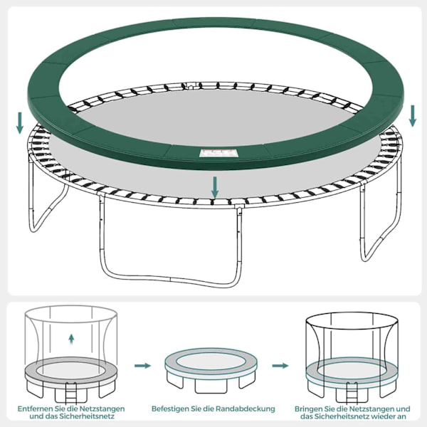 Rootz Trampolin Kantskydd - Säkerhetsdyna - Skyddsmatta - PVC-material - EPE-skum - PE-tyg - 183cm x 127cm x 28cm