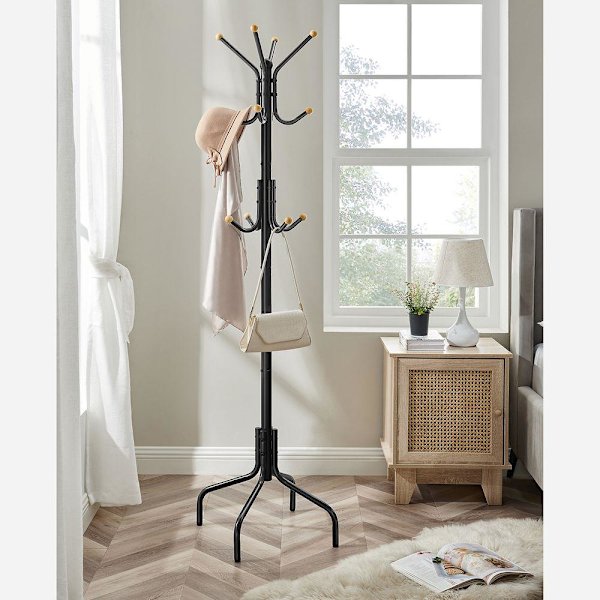 Rootz knagerække - metal knagerække - metal knageholder - knagerække med kroge - moderne hat og knagerække - Minimalistisk knagerække - sort - 55 x 55