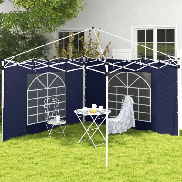 Rootz Gazebo - Sidepaneler - Udskiftning af 2 sider - Pop Up Gazebo - Med vinduer og døre - Blå - 295W x 195H cm