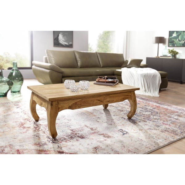 Rootz sofabord massivt træ akacie 110 cm bredt stuebord design naturprodukt landhusstil sidebord