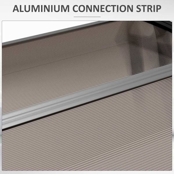 Rootz Door Roofing - Canopy Markise - Vejrskjold - Beskytter mod regn, vind & hagl - 103 x 96,5 x 27 cm - Brun polycarbonat & aluminium