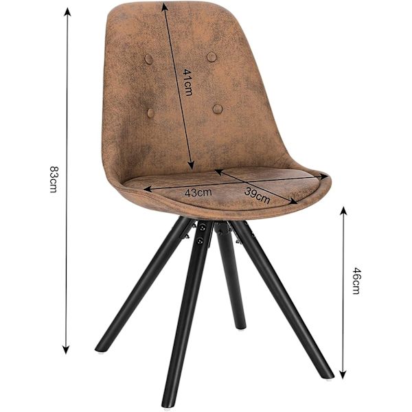Rootz matstolsset - Stoppad stol - Ben i massivt trä - Ergonomiskt ryggstöd - Golvskydd - 39D x 43W x 83H cm