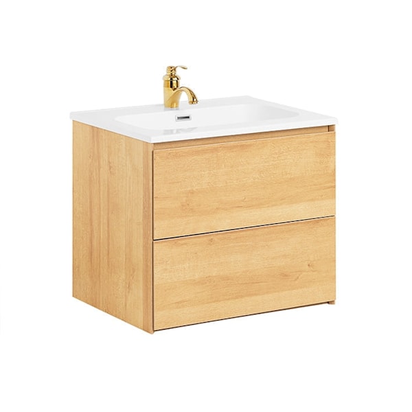 Rootz Badeværelsesvaskenhed - Vanity Cabinet - Badeværelsesopbevaring - Vægmonteret - Antirot -design - 61x54x46cm