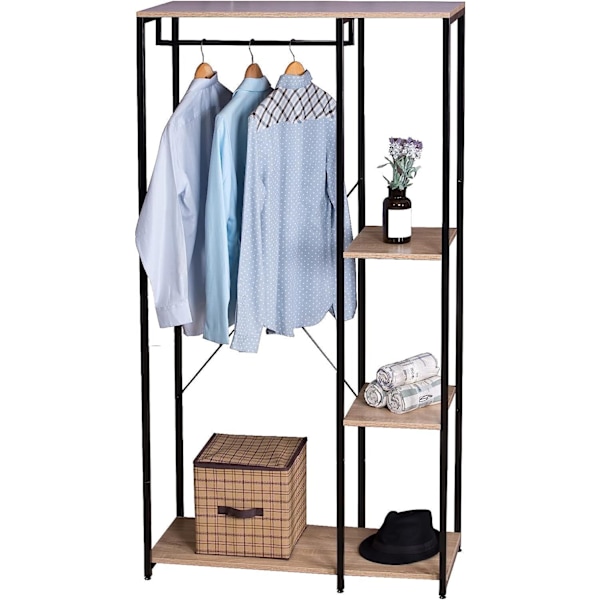 Rootz multifunktionelt tøjstativ - Organizer - Garderobestativ - Rigelig opbevaring - Holdbar og stabil - Nem montering - 90 cm x 40 cm x 167 cm