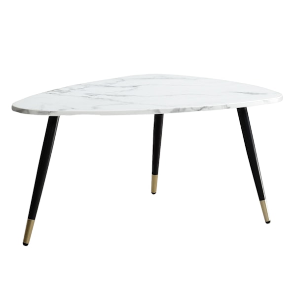 Rootz trekantigt soffbord - Modernt soffbord - Stilrent vardagsrumsbord - Marmorlook - 90cm x 60cm x 41cm