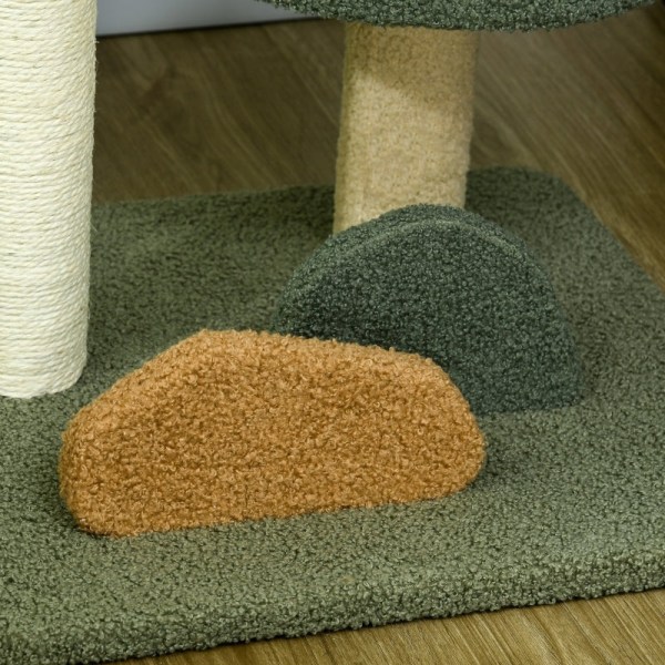 Rootz PawHut lille kradsestolpe - Cat Scratcher - Feline Play Tower - Ultimativ komfort - Dobbeltsenge - Boldlegetøj - 43W x 39D x 52H cm