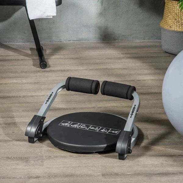 Rootz Abdominal Trainer - Abs Trainer - Abs Machine - Abs Träningsutrustning - Helkroppsträningsutrustning - För hemmagym - Svart - 55 x 42 x 11-32cm