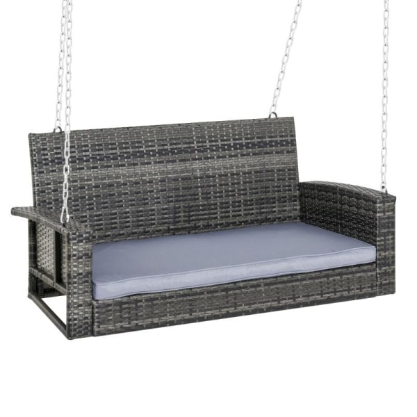 Rootz 2 Pers. Gyngestol - Gyngestol - Hængebænkgynge - PE Rattan/Metal/Polyester - Grå - 127L x 57,5W x 60H cm