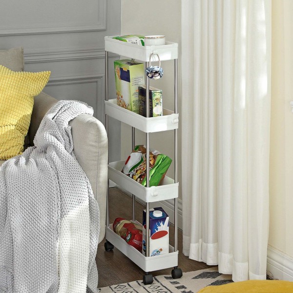 Rootz Trolley - Badeværelsesvogn - Køkkenvogn - Hvid - 40 x 12,5 x 86