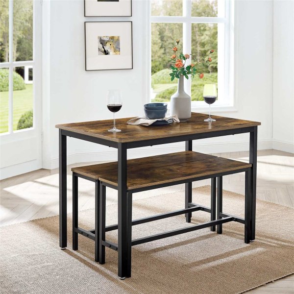Rootz Spisebord - Køkkenbordssæt med 2 bænke hver (97 x 30 x 50)