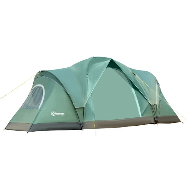 Rootz Camping Teltta - Guy Ropes - Kantolaukku - 5-6 henkilöä - Perheteltta - Lampun koukut - Sivutaskut - Polyesteri-Oxford - Vihreä-musta - 4,55 x 2