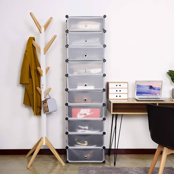 Rootz Skoskåp - Plastförvaringssystem - DIY Skoställ - Vattentät PP-skiva - 48cm x 173cm x 36cm