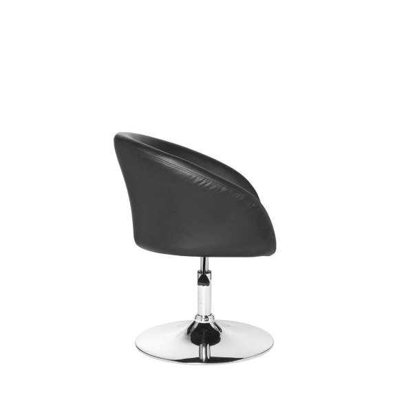 Rootz design relaxfåtölj loungefåtölj cocktailfåtölj syntetiskt läder svart - Vridbar fåtölj - Matsalsstol 120 kg - Klubbfåtölj läderlook - Vridstol M