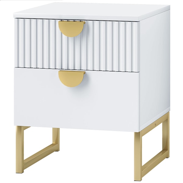 Rootz Bedside Table - Night Dresser - Side Bord - Elegant guldhåndtag - Rumbesparende design - 40 x 40 x 50 cm