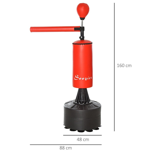 Rootz stående boksesæk - Sort, Rød - Pu, Pe, Hdpe - 34,64 cm x 18,89 cm x 80,7 cm