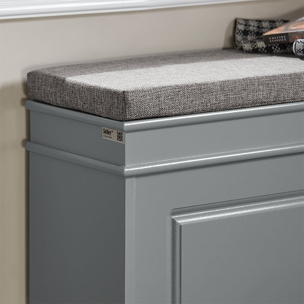 Rootz Skoskåp med vadderad sits - Skobänk - Skoorganisator - Mångsidig förvaring - Bekväma sittplatser - Enkel montering - 75 cm x 51 cm x 24 cm