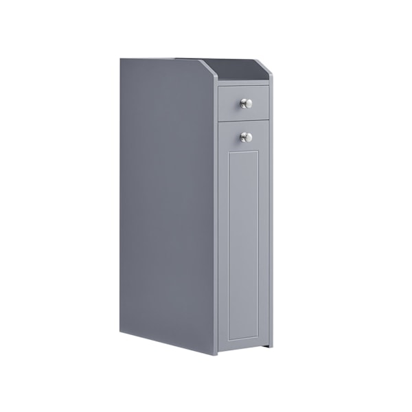 Rootz Dove Grey smalt badeværelsesskab - Opbevaringsskab - Organizer - MDF-materiale - Letvægts - Pladsbesparende - Nem montering - 40cm x 18cm x 70cm