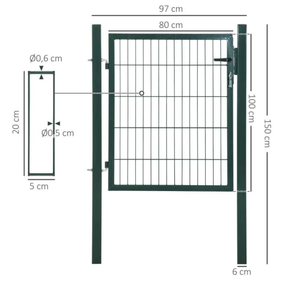 Rootz Garden Gate - Teräspuutarhaportti - Portti - 97 x 150 cm